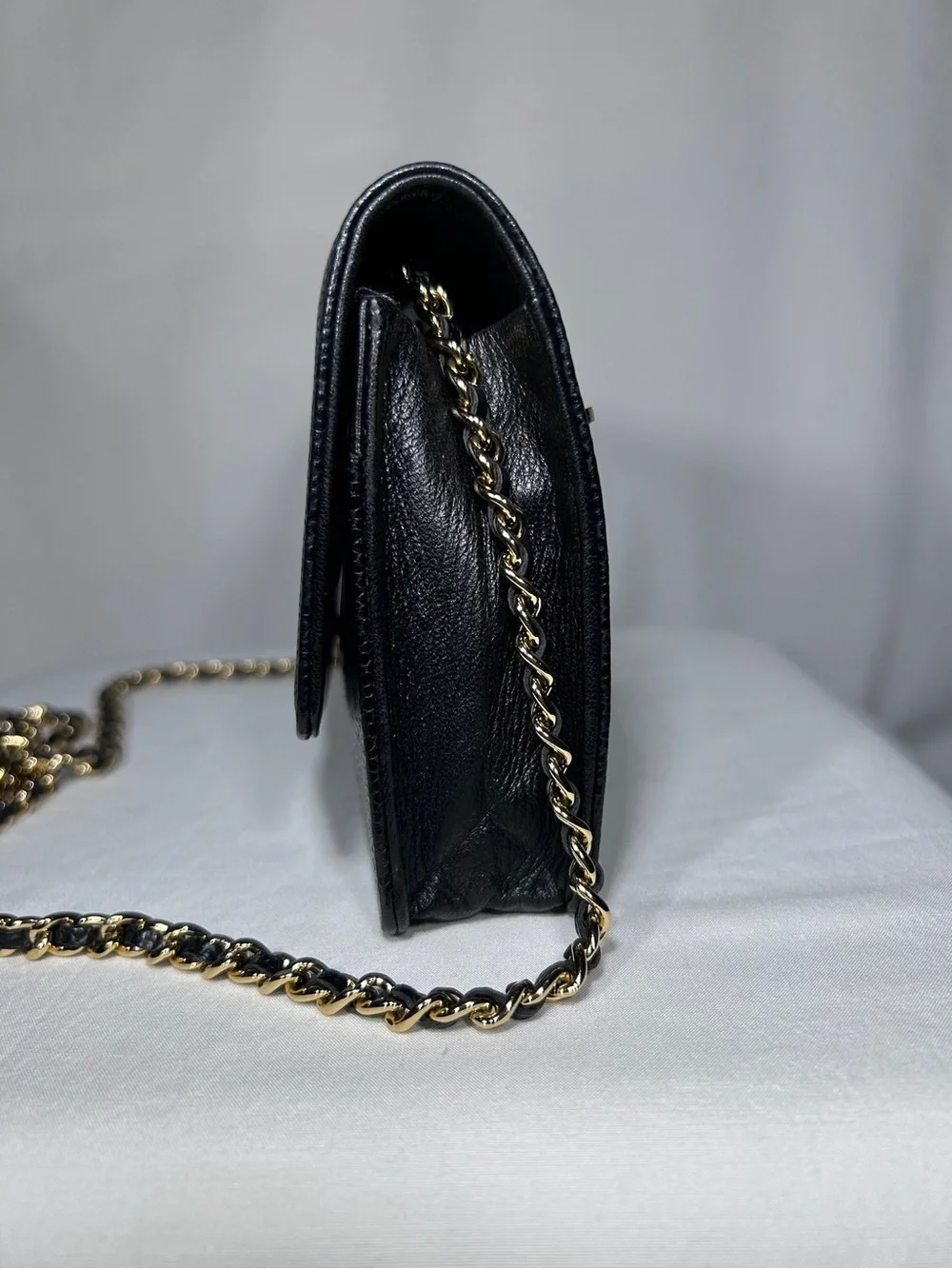 Chanel Wallet on Chain Authentic WOC black caviar leather pebbled finish